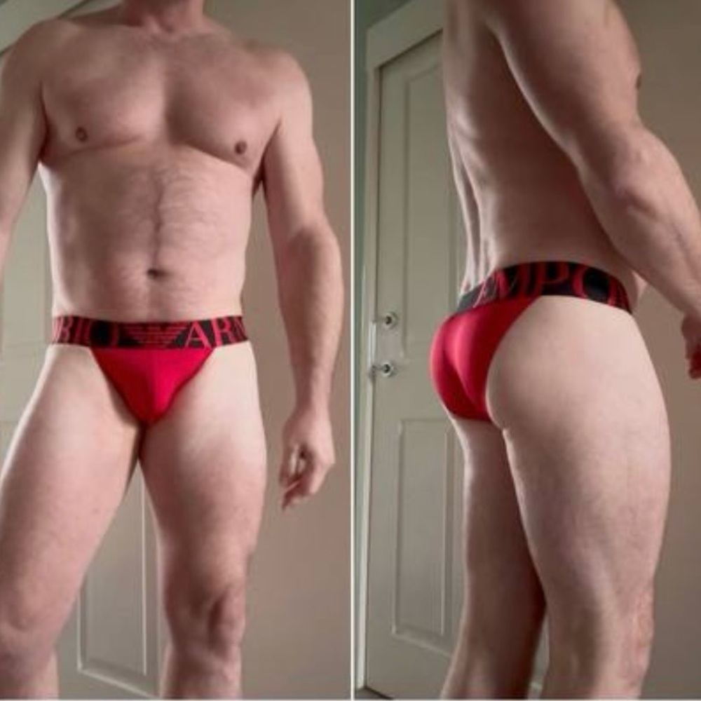 Emporio Armani Red Briefs - Picture 2 of 7